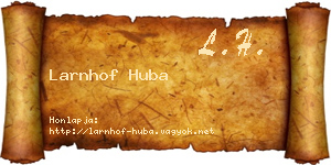 Larnhof Huba névjegykártya